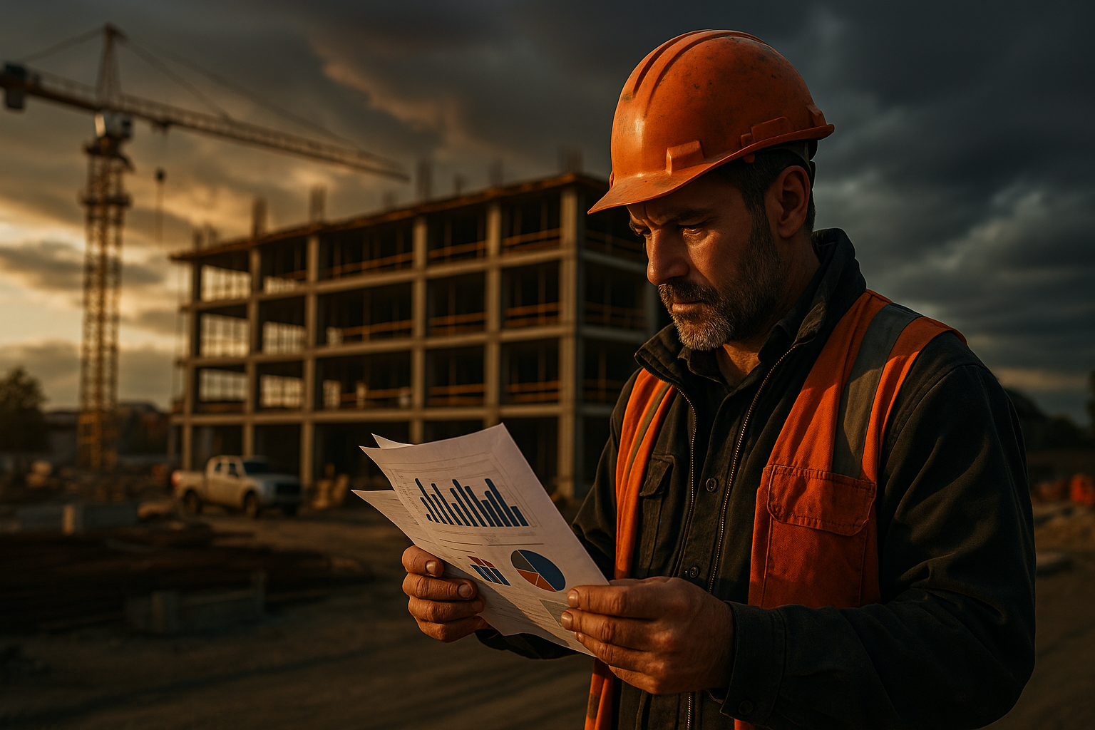 Ultra realistic image for 5 Reports Every Trade Business Owner Should Review Weekly. Focus: wide cinematic exterior view with dramatic lighting, ultra realistic