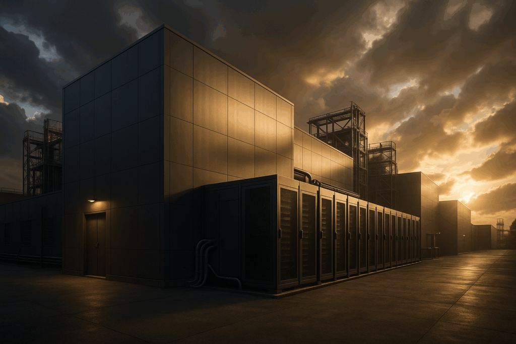 Ultra realistic image for ConstruX Cloud Hosting: The Ultimate Solution for Scalable and Secure Cloud Services. Focus: wide cinematic exterior view with dramatic lighting, ultra realistic