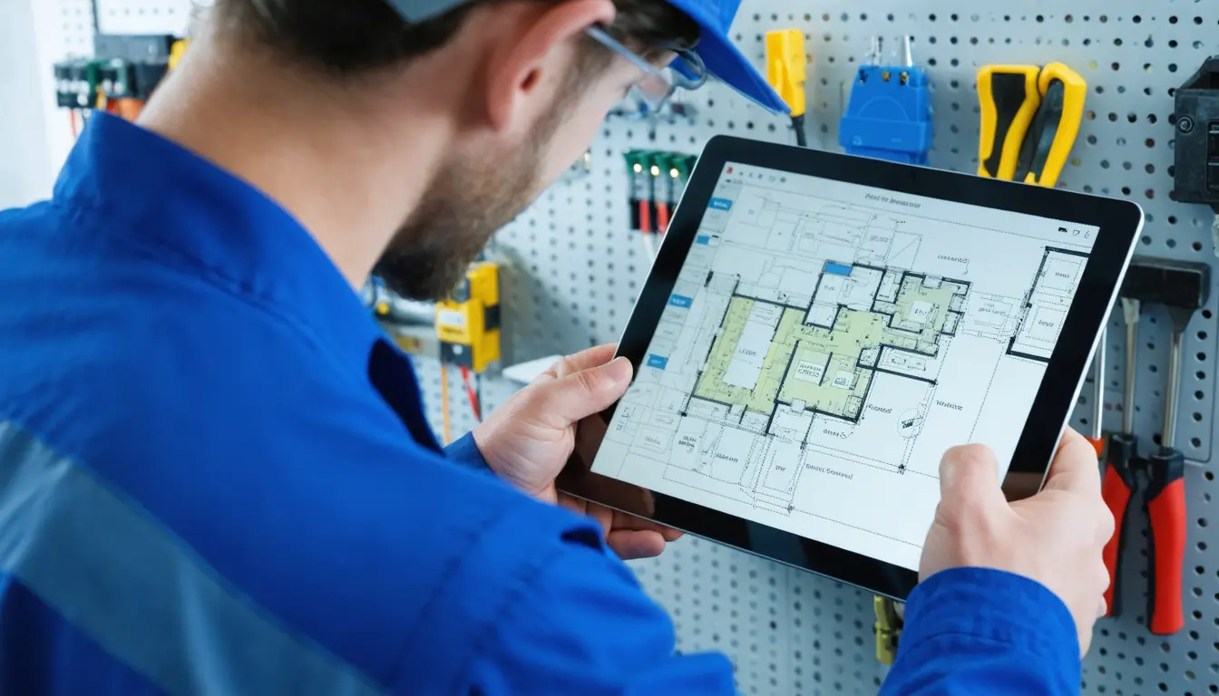 Electricians Review Project Tasks Before Arriving On Site