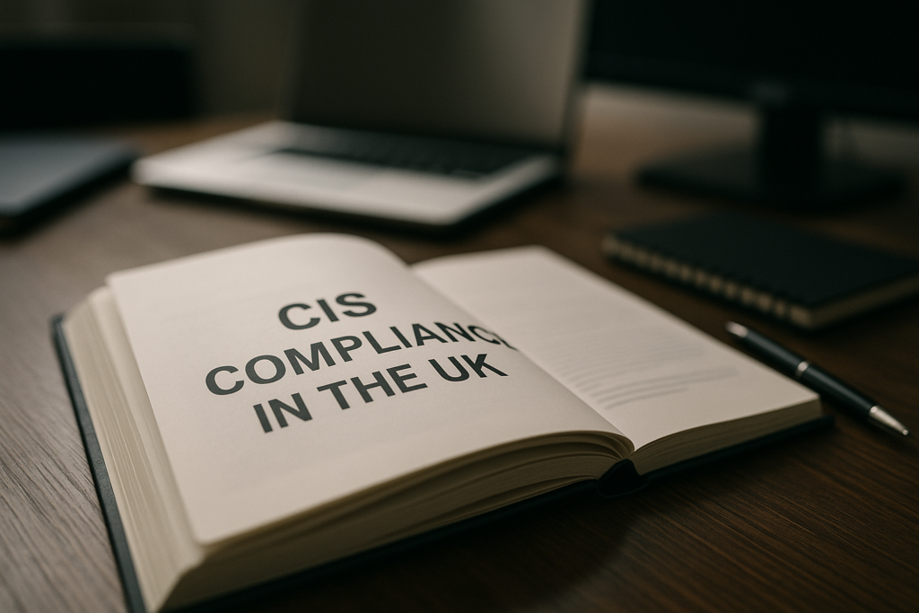 Ultra realistic image for The Complete Guide to CIS Compliance in the UK. Focus: intimate interior detail shot with shallow depth of field, ultra realistic
