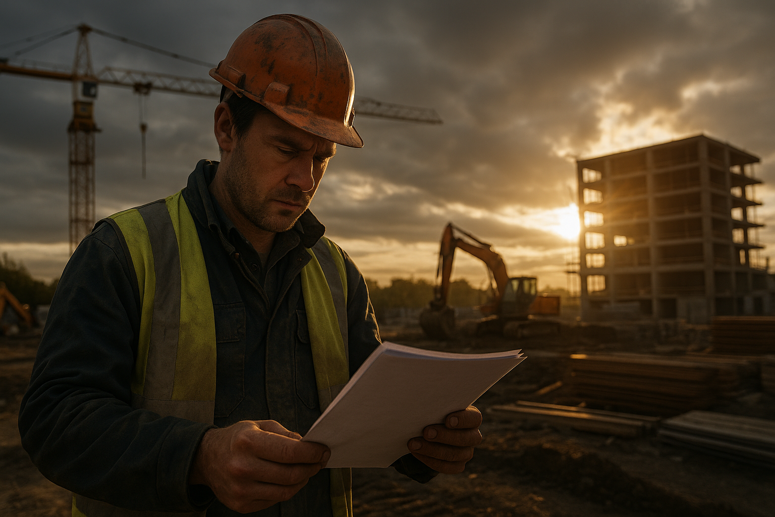 Ultra realistic image for The Ultimate Guide to CIS Deductions for Subcontractors. Focus: wide cinematic exterior view with dramatic lighting, ultra realistic