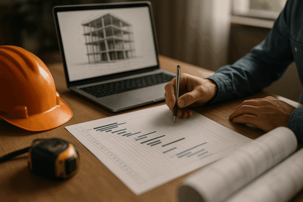 Ultra realistic image for Top 12 Strategies to Improve Construction Planning. Focus: intimate interior detail shot with shallow depth of field, ultra realistic