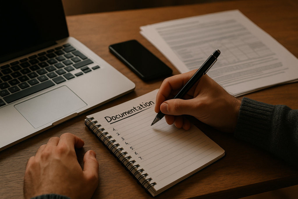 Ultra realistic image for Top 7 Ways to Improve Site Documentation. Focus: intimate interior detail shot with shallow depth of field, ultra realistic