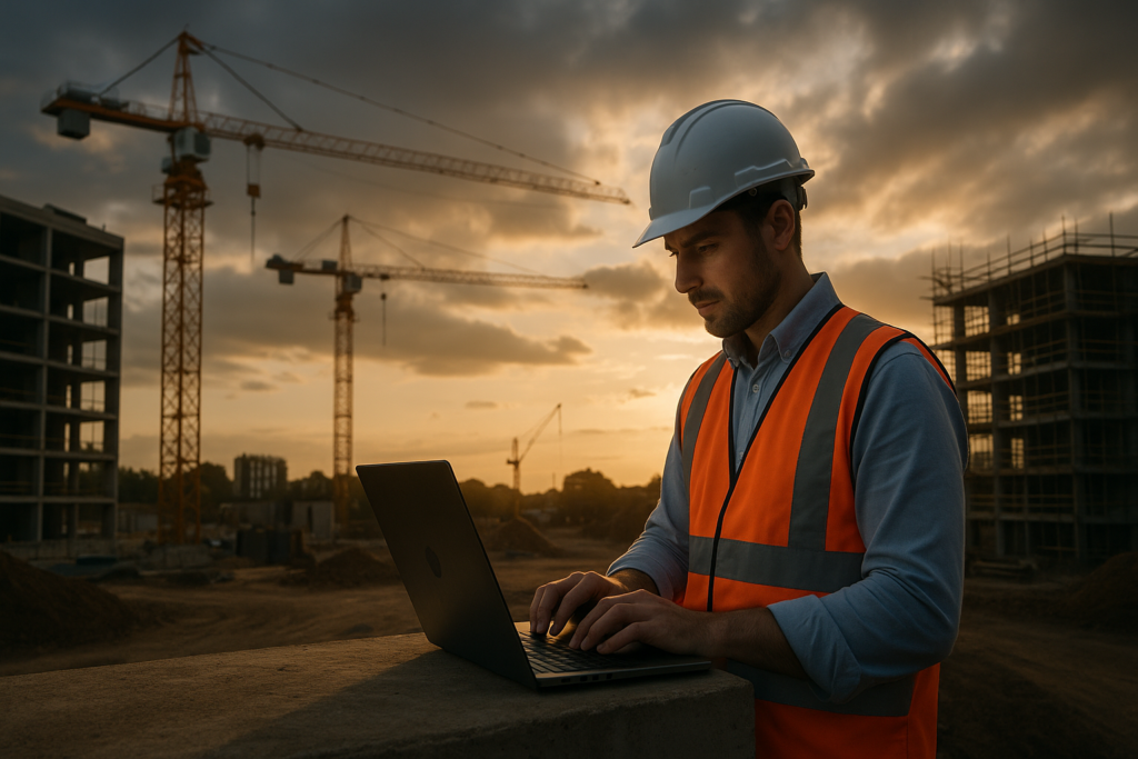 Ultra realistic image for Why AI Estimating Helps Builders Stay Competitive. Focus: wide cinematic exterior view with dramatic lighting, ultra realistic