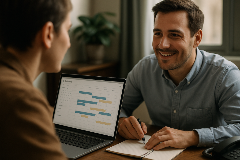 Ultra realistic image for Why Better Scheduling Improves Customer Satisfaction. Focus: intimate interior detail shot with shallow depth of field, ultra realistic