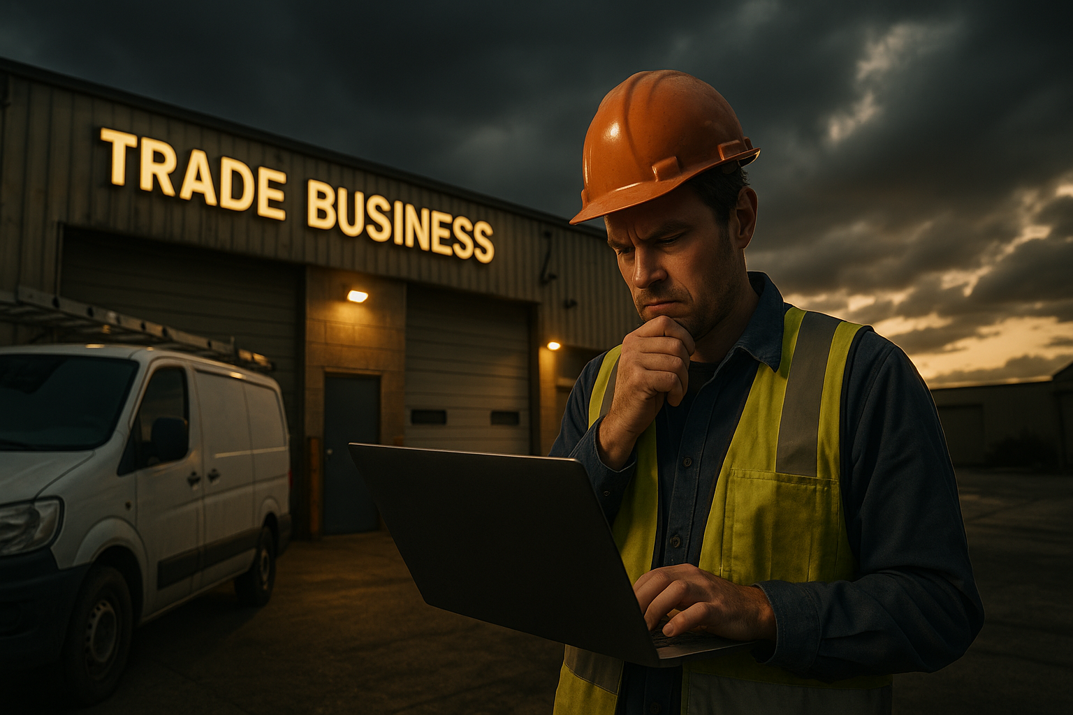 Ultra realistic image for Why Per-User Pricing Is Killing Your Trade Business. Focus: wide cinematic exterior view with dramatic lighting, ultra realistic