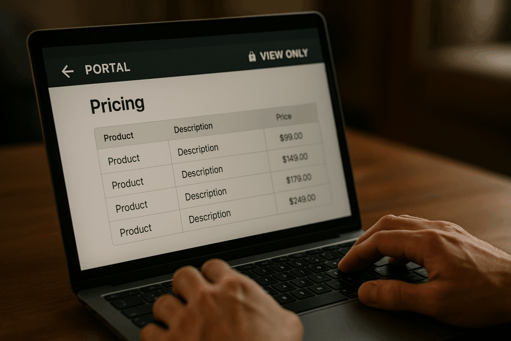 Why View-Only Customer Portal Protects Sensitive Pricing
