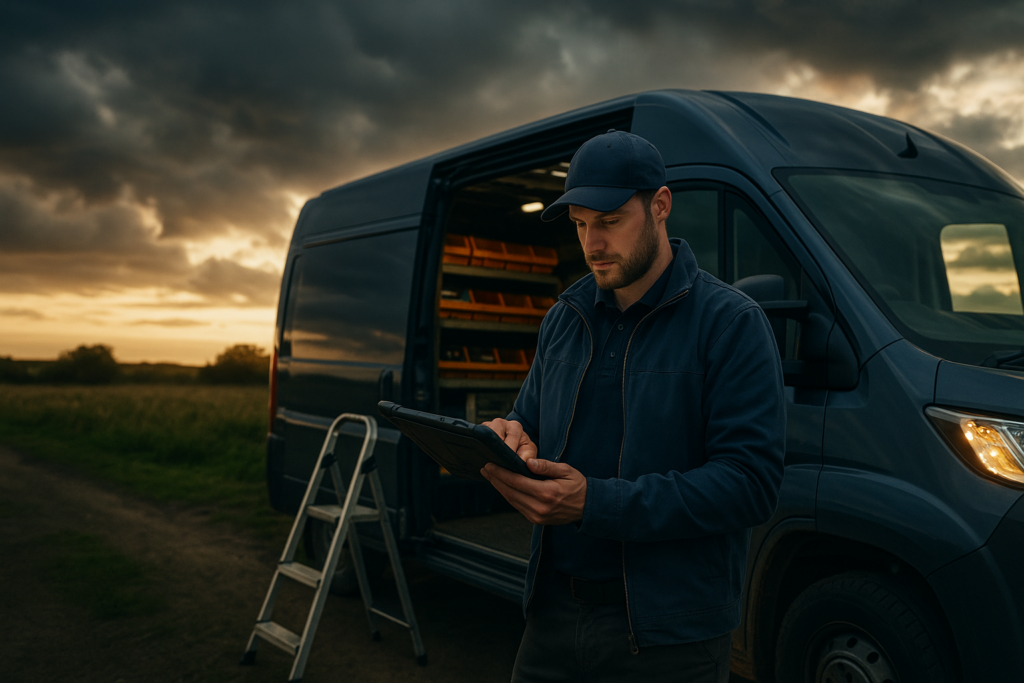 Ultra realistic image for Why Your Field Team Needs Their Own Portal. Focus: wide cinematic exterior view with dramatic lighting, ultra realistic