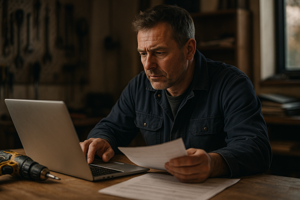 Ultra realistic image for How WordPress-Based Project Management Can Transform UK Trade Businesses. Focus: intimate interior detail shot with shallow depth of field, ultra realistic