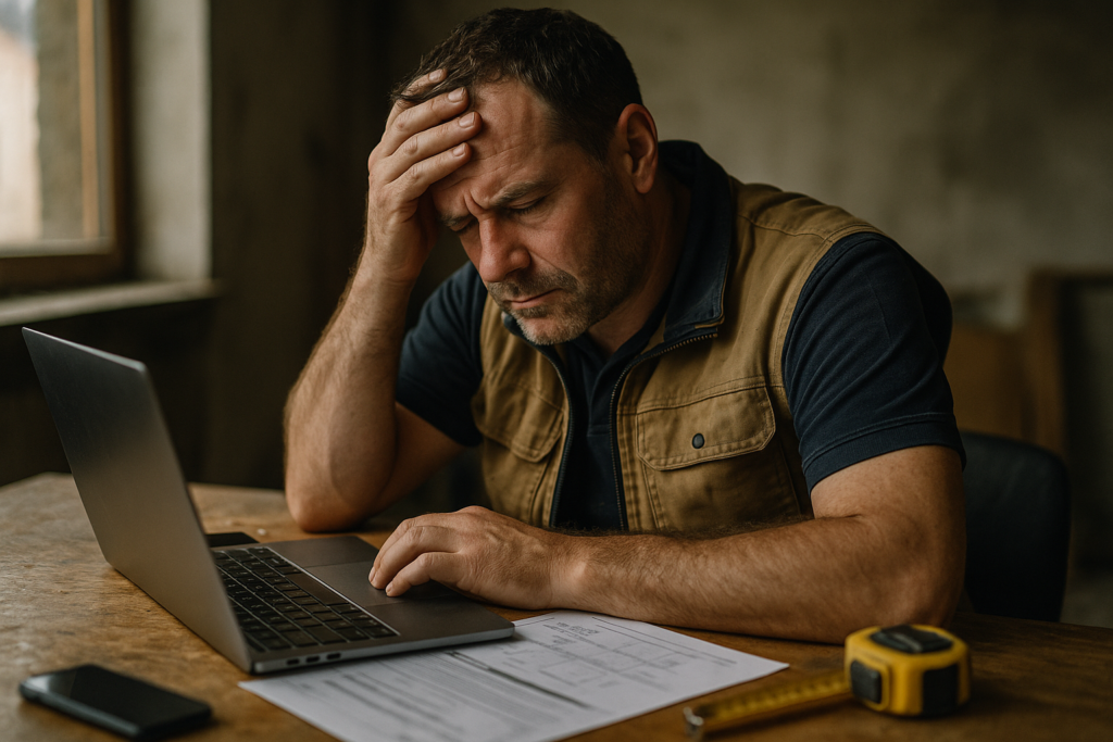 Ultra realistic image for Why UK Tradesmen Need Tailored Project Management Software for Smooth Job Success. Focus: intimate interior detail shot with shallow depth of field, ultra realistic