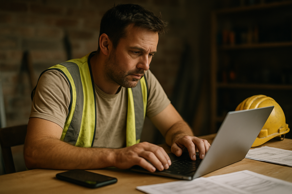 Ultra realistic image for How WordPress-Based Project Management Software Can Transform Your Trade Business. Focus: intimate interior detail shot with shallow depth of field, ultra realistic